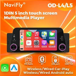 1 din 5inch android car radio wired/Wireless Carplay Universal GPS Car multimedia stereo MP5 player built-in FM radio Bluetooth