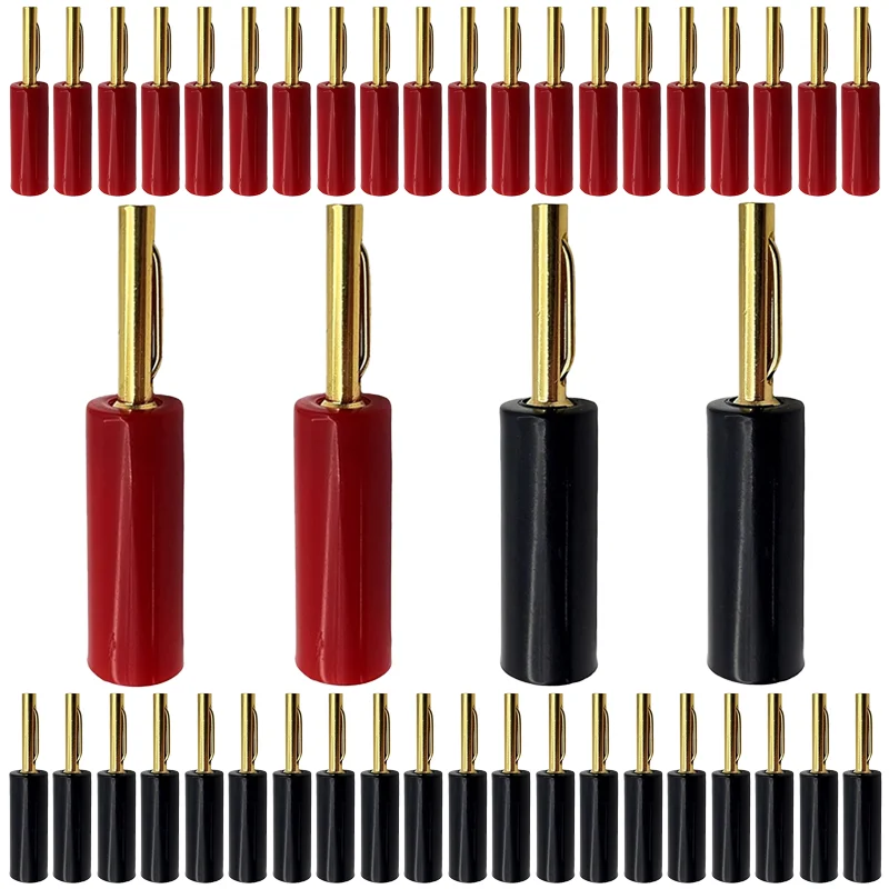 8PCS 4mm Banana Connector Gold Plated Speaker No Welding Horn Plug for Audio Video Cable Adapter