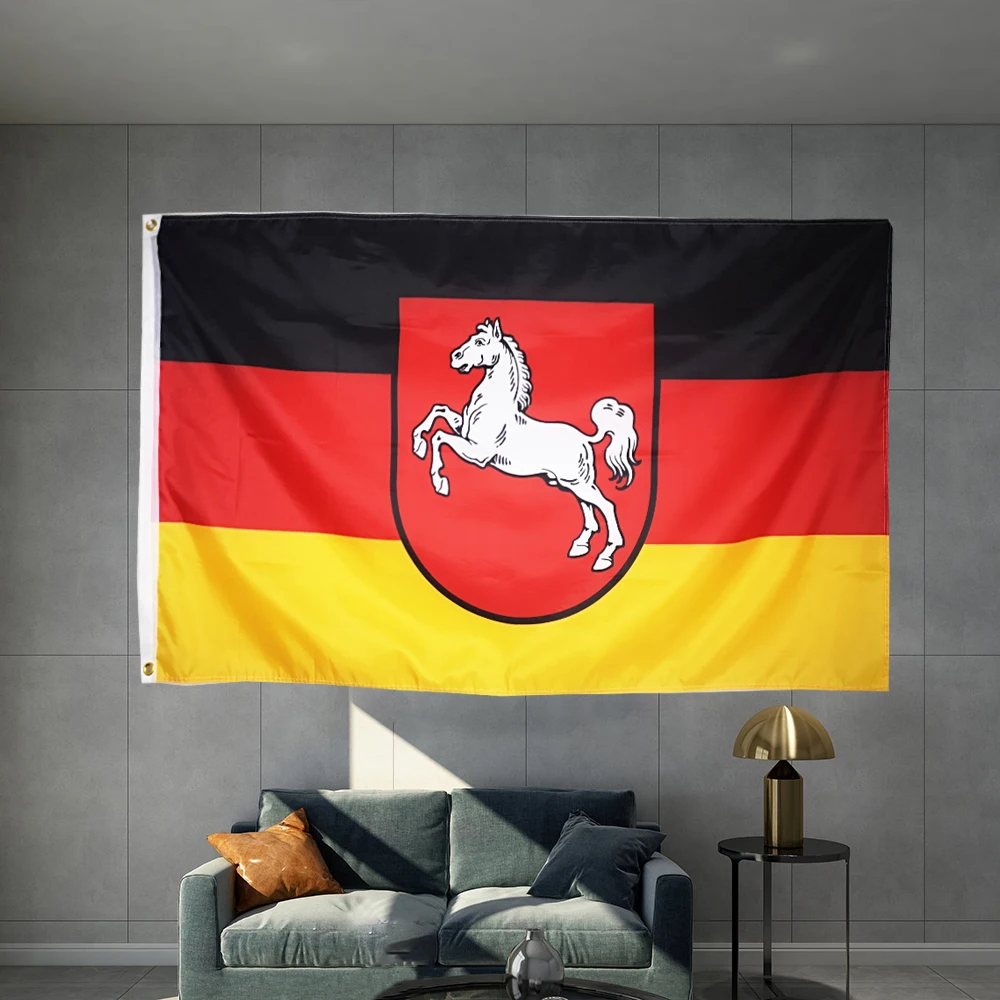 Germany Lower Saxony Flag 3X5FT 90X150CM Custom Material Object Photography Great For Parties Festivals Historical Events