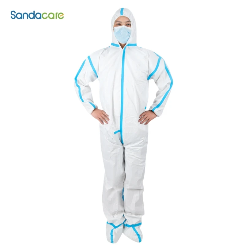 

Disposable non-woven fabric protective clothing one-piece with cap dust-proof animal husbandry laboratory isolation work clothes