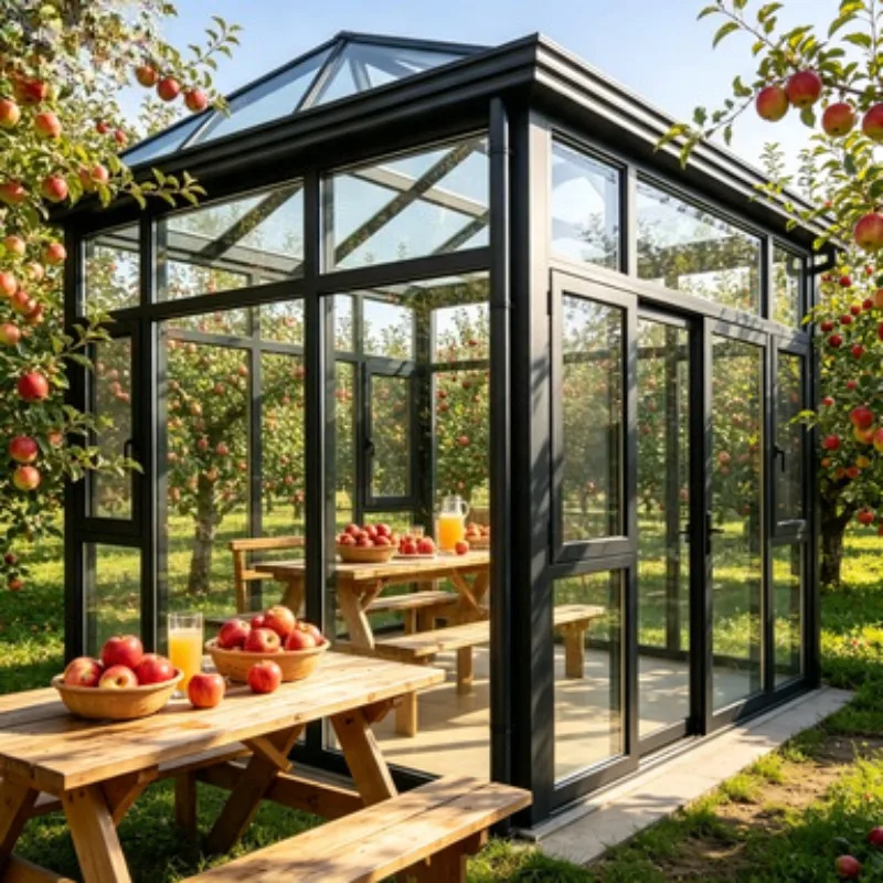 Low Maintenance Aluminum Sunroom Glass House Outdoor Conservatory Tempered Glass Sun Room for Patio Resort Backyard