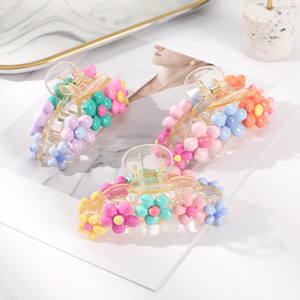 Flower Hair Claw For women Ponytail Hairpin Korean Temperament Hair Crabs Hair Clip Girls Fashion Hair Accessories Headwear