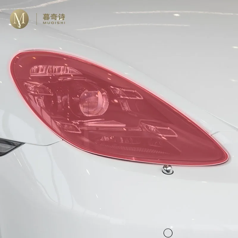 

Предварительно вырезанная внешняя фара автомобиля, устойчивая к царапинам защитная пленка из ТПУ, прозрачная/копченая черная для Porsche 718 2014-2025