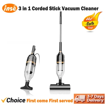 INSE R7 Corded Vacuum Cleaner Handheld Stick Vacuum 600W Powerful 3 In1 Lightweight Vacuum Cleaners for Home Hard Floor Pet Hair