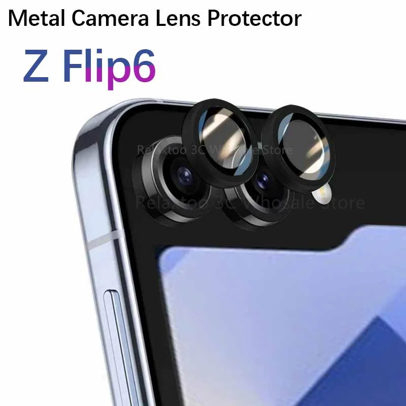 Vidrio protector de cámara curvado 3D para Samsung Galaxy Z Flip6 5G, cubierta de lente de anillo de Metal para Samsung Z Flip ZFlip 6 zFlip6 5G 2024