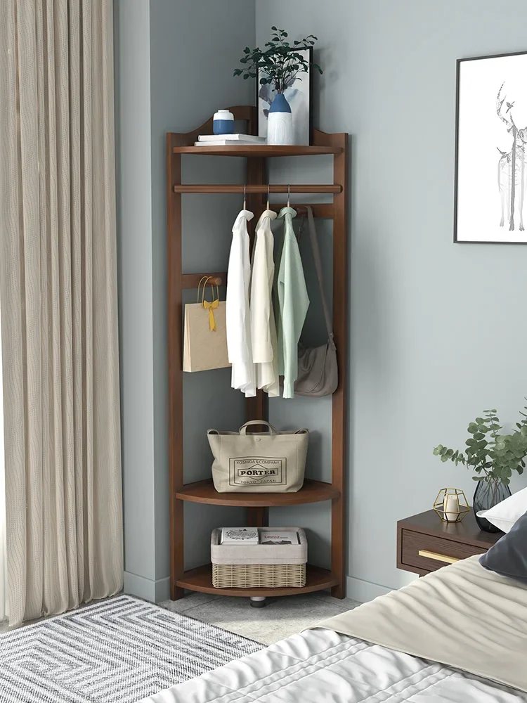 

Digging solid wood corner coat rack hanger floor to ceiling bedroom simple home multi-functional corner space-saving hanger