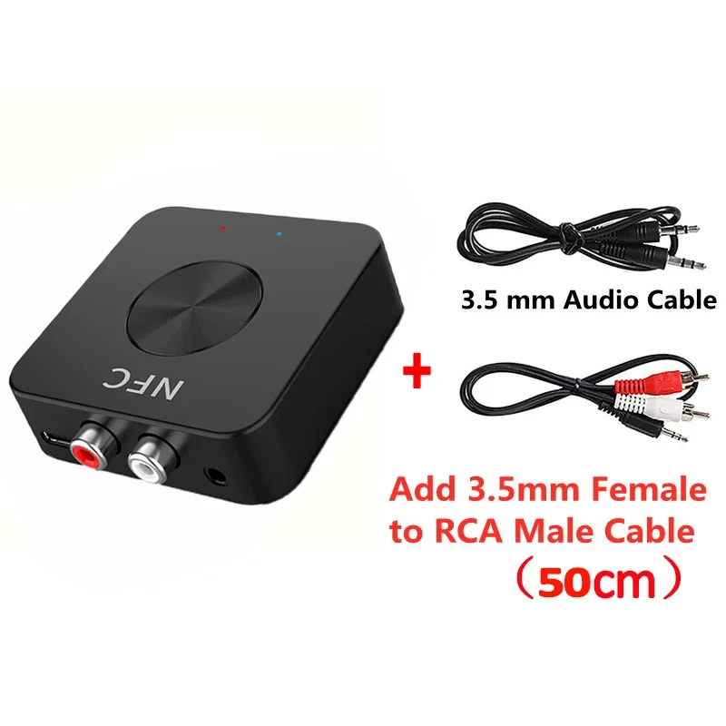 

Wireless Adapter Bluetooth 5.0 Receiver Transmitter NFC Stereo 3.5mm Aux Jack RCA Type C Music HIFI Audio For Car Speaker TV PC