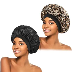 Cross-border export wide-brimmed high-elastic hat turban beauty shower cap hair care female postpartum care satin nightcap