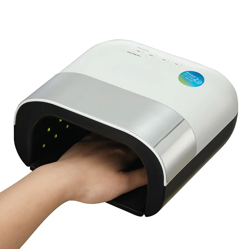 مصباح مانيكير لاسلكي LED بالأشعة فوق البنفسجية، مصباح الأشعة فوق البنفسجية لأصابع القدم الذكية ومؤقت الأظافر ومستشعر الأظافر مع الإعدادات