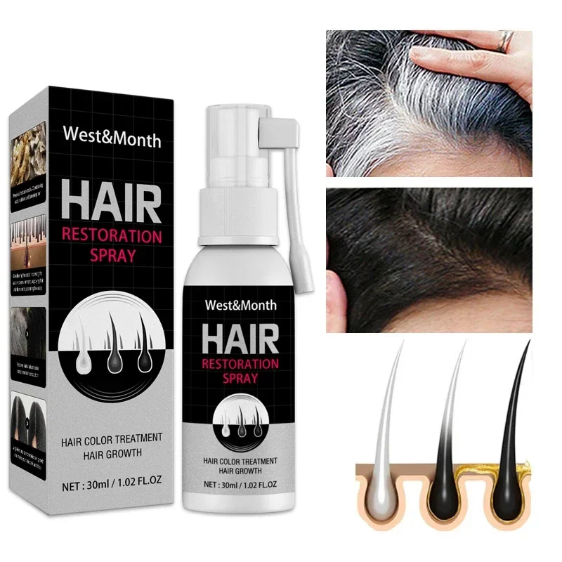 Hair Growth Black Repair Spray Serum Products For Treatment Hair Loss Prevent White Hair Dry Frizzy Damaged Essential Oil 30ml