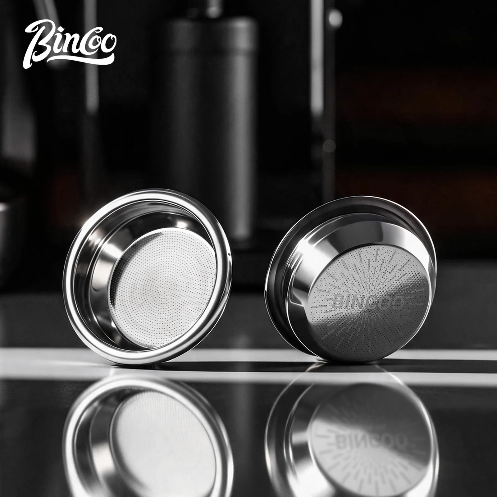 Bincoo 58.5mm Espresso Basket – Precision Drilled Pressurized Portafilter, Slow Flow, Tapered Shape for Barista Home Brewing