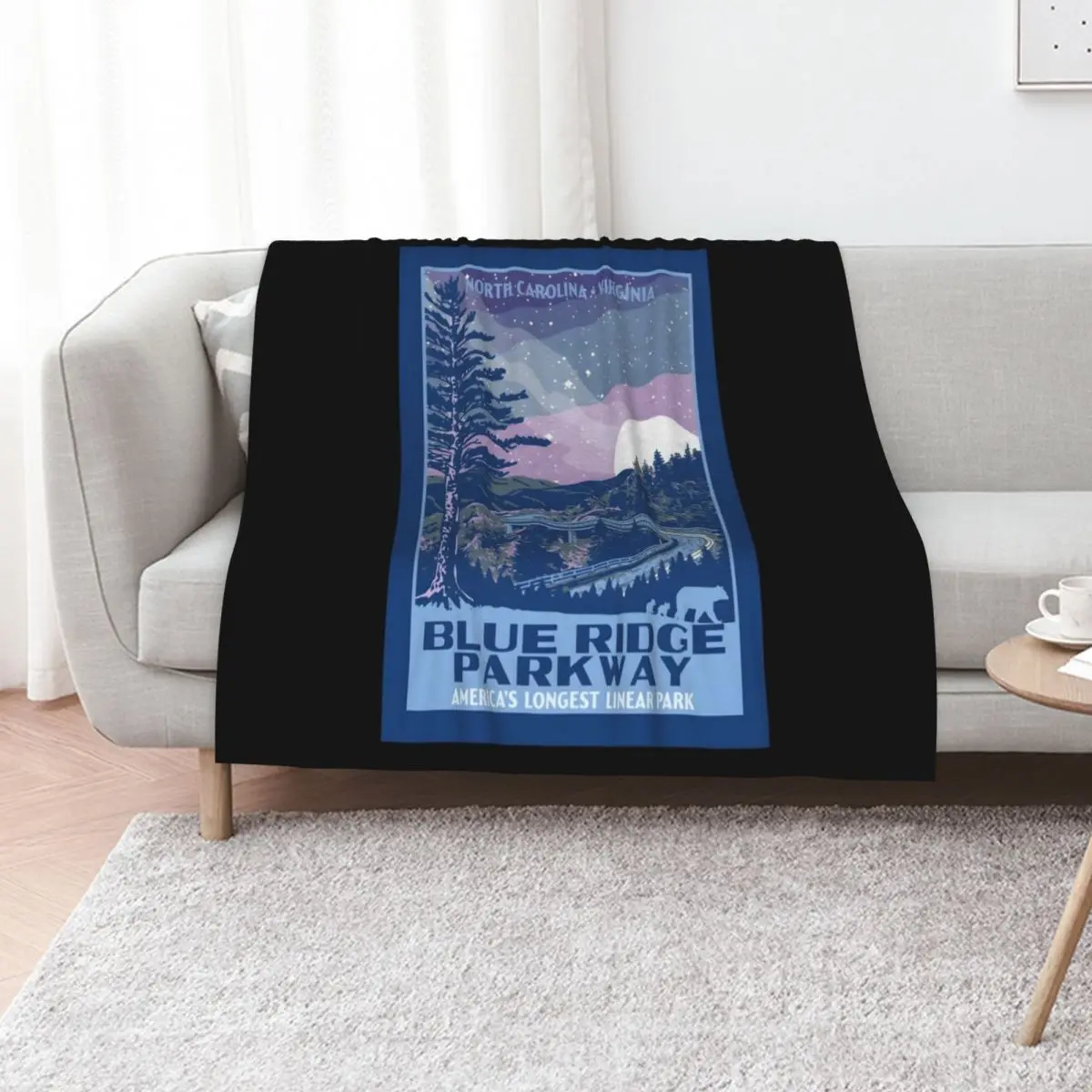 Blue Ridge Parkway Original Wpa Style National Park\t Throw Blanket sofa bed Giant Sofa Baby Summer Beddings Loose Blankets