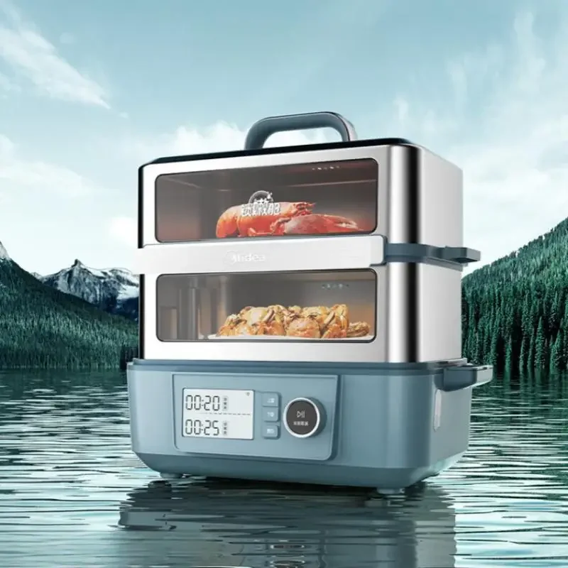 Midea-Cuiseur vapeur électrique en acier inoxydable, multicuiseur, cuiseur vapeur visible, cuiseur vapeur StFukPot, 14,8 L, 220V, 2000W