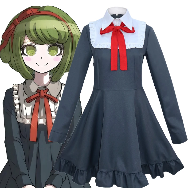 Game Danganronpa Cosplay Monaka Costume Monaca Towa Cosplay Dresses Women Halloween Uniform with Wig