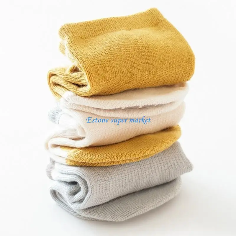 

090B Set of 3 Pairs Non Slip Baby Socks Soft and Warm Floor Socks Breathable Socks