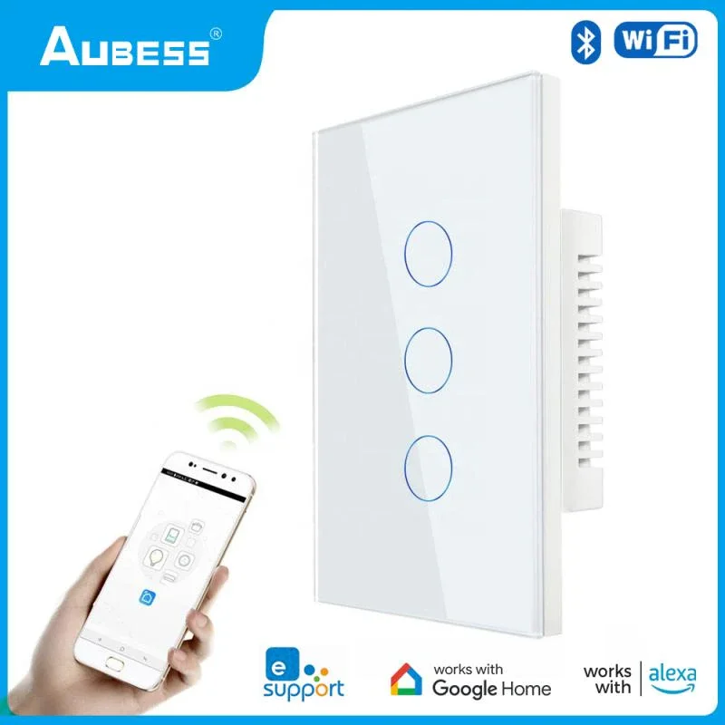 eWelink WiFi Smart Switch Touch Wall Panel Zero Line/single Line Universal Bluetooth Remote Control Work With Alexa Google Home