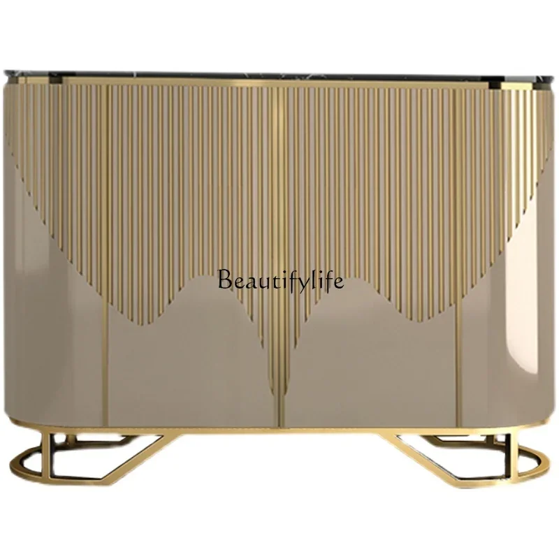 

1lItalian-Style Light Luxury Sideboard Cabinet High-End Decorative Living Room Wall Cabinet