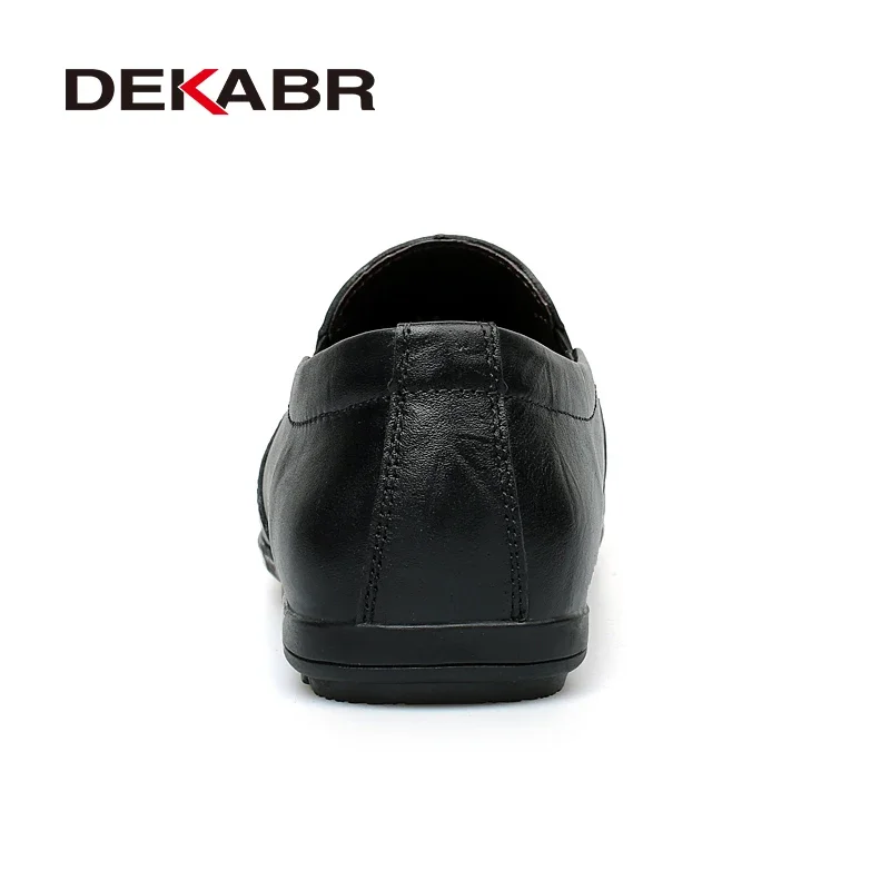 DEKABR Men Loafers Soft Moccasins High Quality Autumn Winter Microfiber Leather Shoes Men Warm Flats Driving Shoes Size 37-45