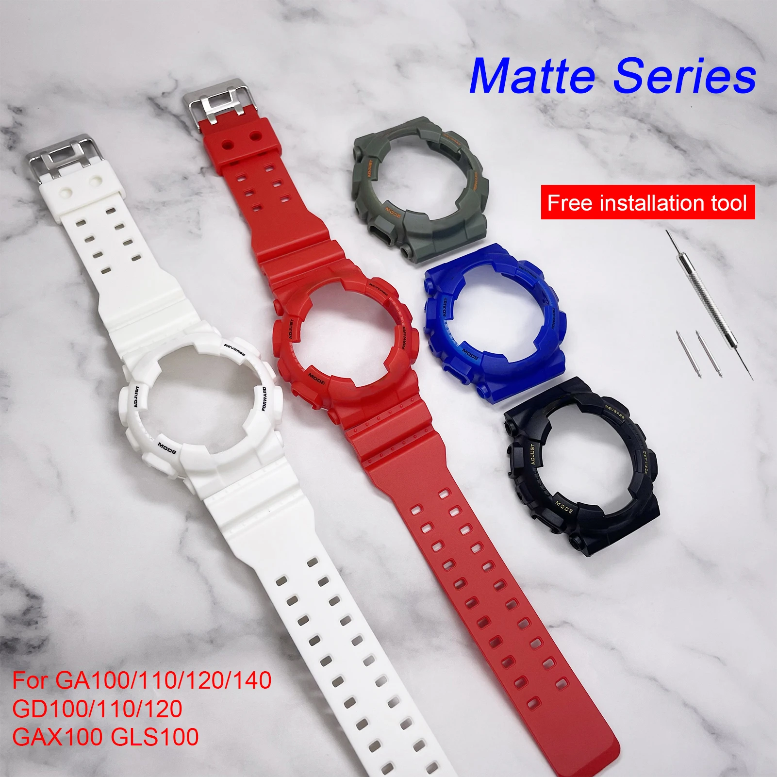 Per GA100 GA110 GA120 GD100 GD120 Custodia con cinturino per orologio da uomo Orologio da polso opaco Lunetta Sport Custodia in silicone
