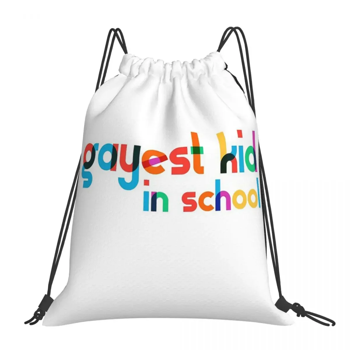 

Gayest Kid In School Backpacks Casual Portable Drawstring Bags Drawstring Bundle Pocket Sports Bag BookBag For Travel School