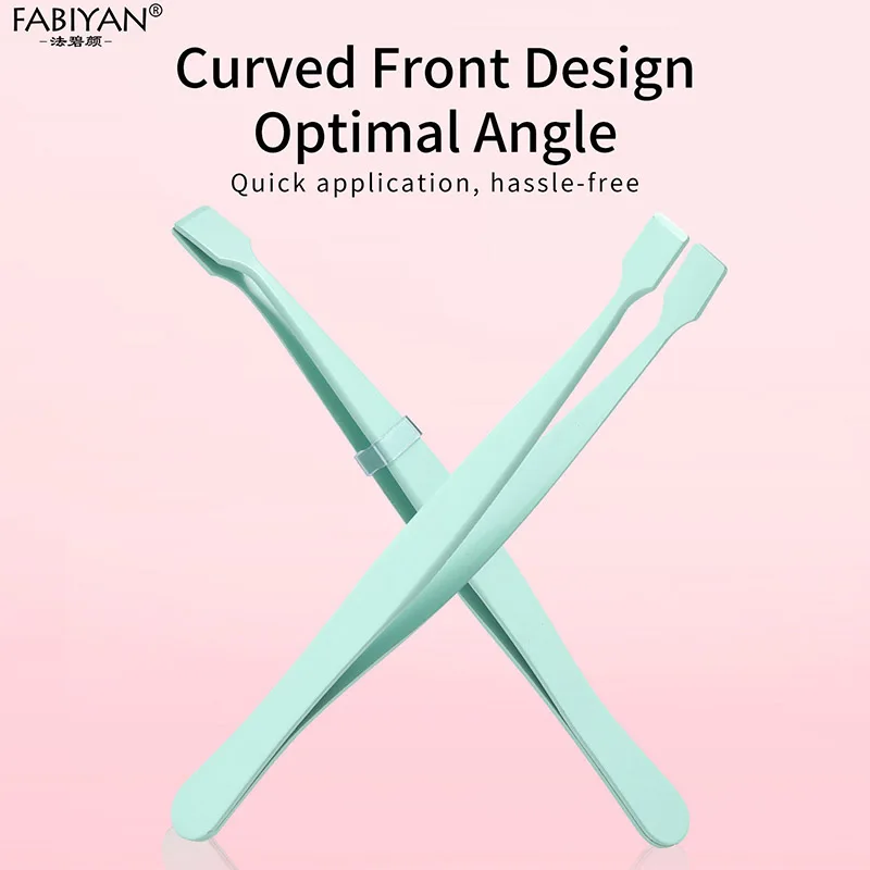 Pęsety do przedłużania rzęs ze stali nierdzewnej z płaską główką, klipsy do przedłużania sztucznych rzęs, precyzyjne pęsety do makijażu.