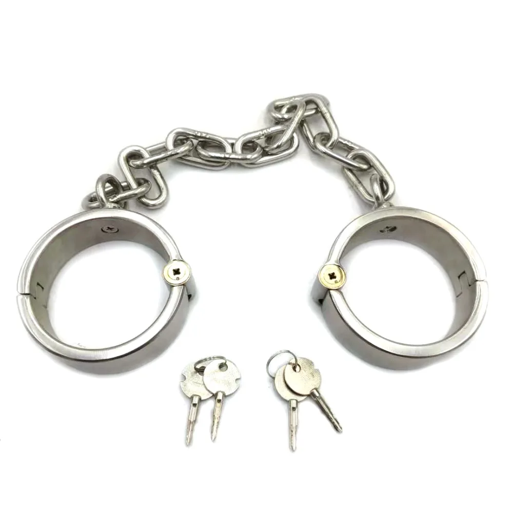 

Height 4cm acechannel stainless steel lockable Ankle cuffs bangle bracelet fashion jewelry wrists steel cuffs Foot cuffs