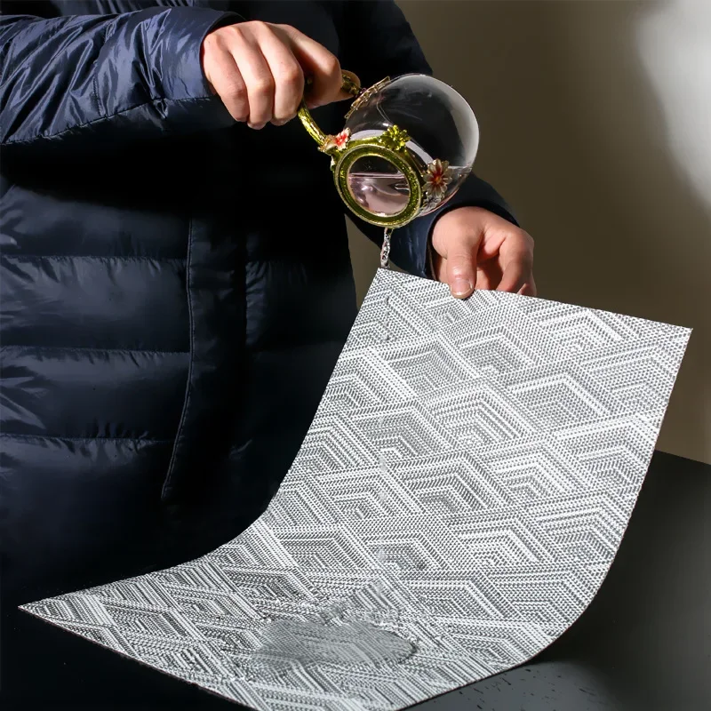 6/4 قطعة موجة ثلاثية الأبعاد شبكة تحديد الموقع الأوروبي بولي كلوريد الفينيل Teslin طاولة طعام الديكور حصيرة مقاوم للماء ومكافحة زلة مطعم الجدول لوحة حصيرة #3