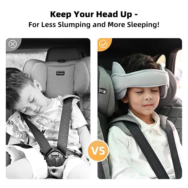 Baby Car Seat Head Support(Gray)Toddle Car Neck Relief Baby Child Car Seat Adjustable Head and Neck Support Band