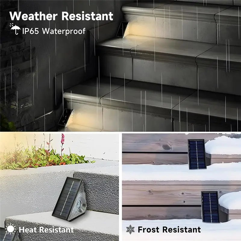 ABVJ-4Pack Solar Step Lights For Outside,Solar Stair Lights For Step,Stair,Patio,Yard,Deck,Wall