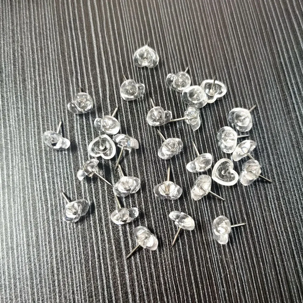 200pcs Replaceable Push Pins Multi-Function Heart Shaped Thumbtacks For Cork Board Map Office Desk Accessories Home Supply