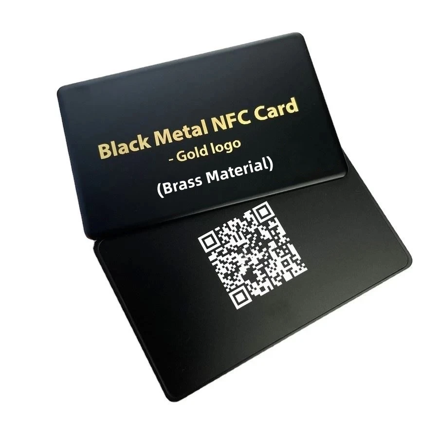 custom. Luxury High-End Customized Business NFC Gift Cards Metal Gold Color QR Code Business Card