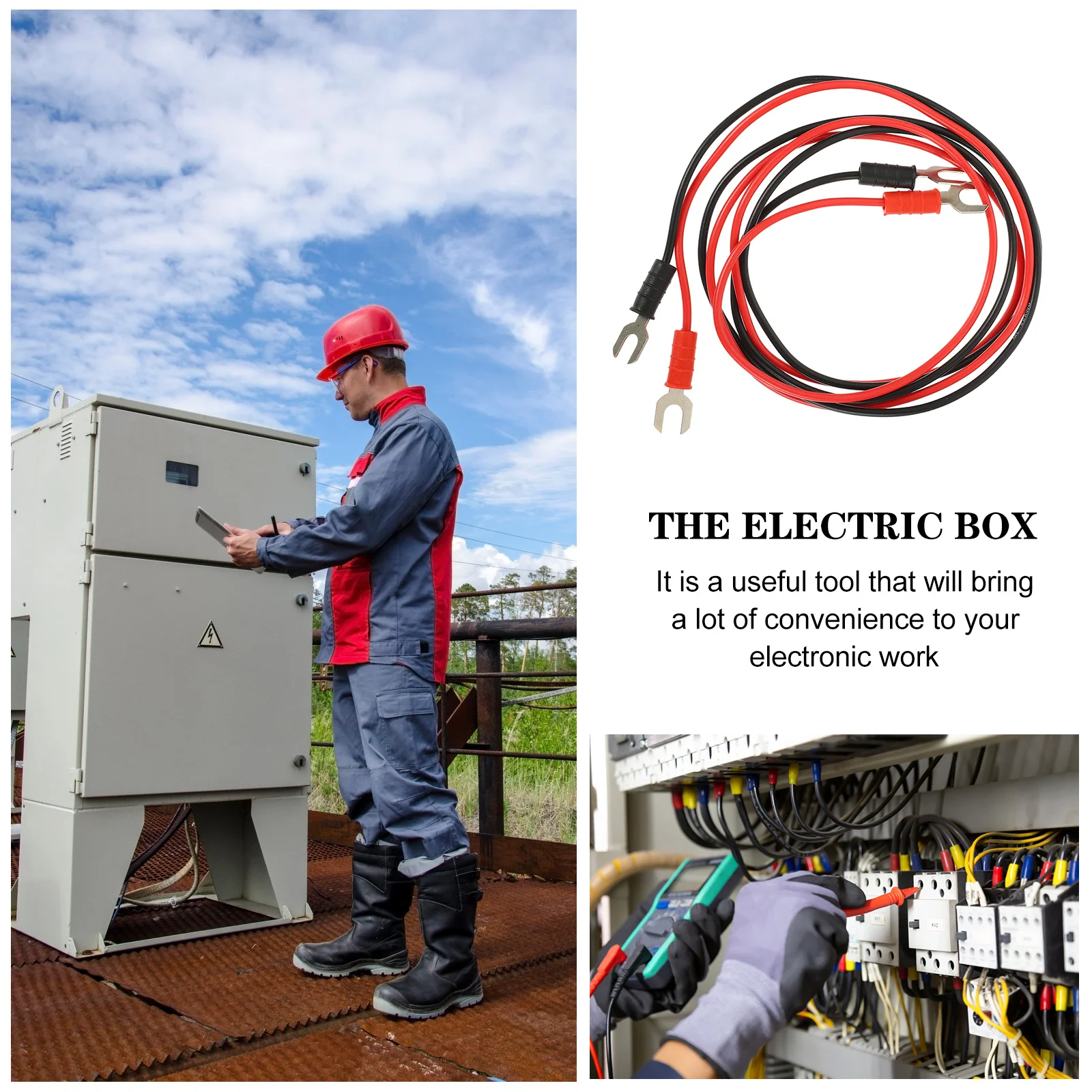 

2pcs U-Shaped Insulated Copper Test Leads Electrical Cable For Science Classroom Electric Testing Circuit Wiring Demos Teaching