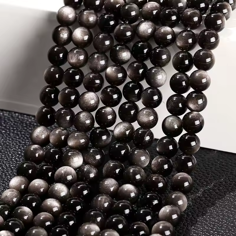 Natural Stone Golden Obsidian Bead Irisation Round Loose Spacer 4 6 8 10 12mm For Jewelry Making Diy Bracelet Necklace Accessory - Image 20