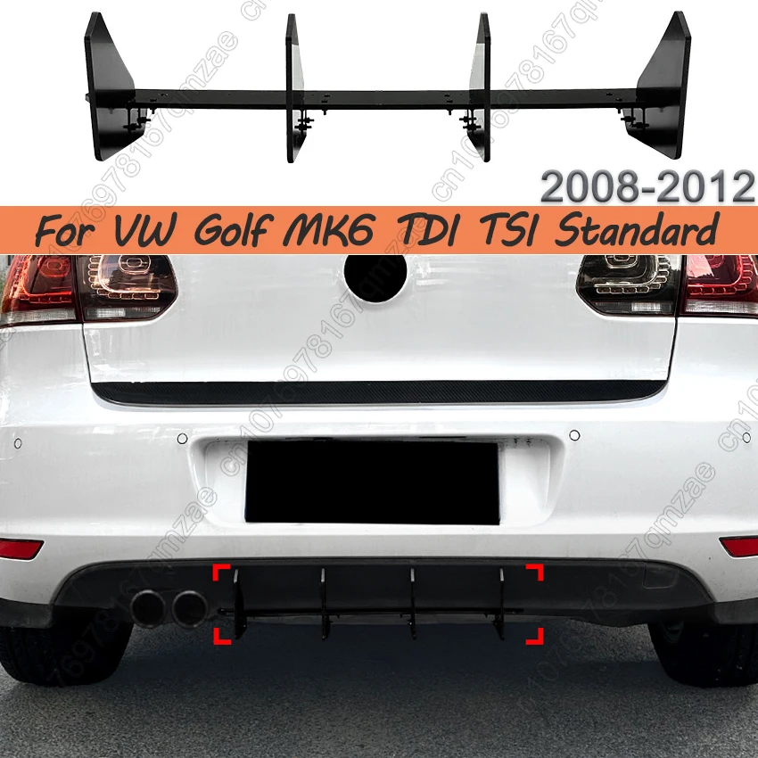

Задний бампер, разделитель губ, автомобильная задняя ветрозащитная крышка, спойлер, диффузор, комплект для VW Golf 6, Golf MK6, стандарт TSI TDI 2008-2012