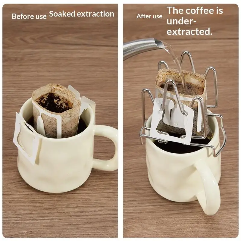 Stainless Steel Coffee Filter Holder 1Pcs Easy Clean Reusable Fits Standard Coffee Dripper Baskets for Home Brewing