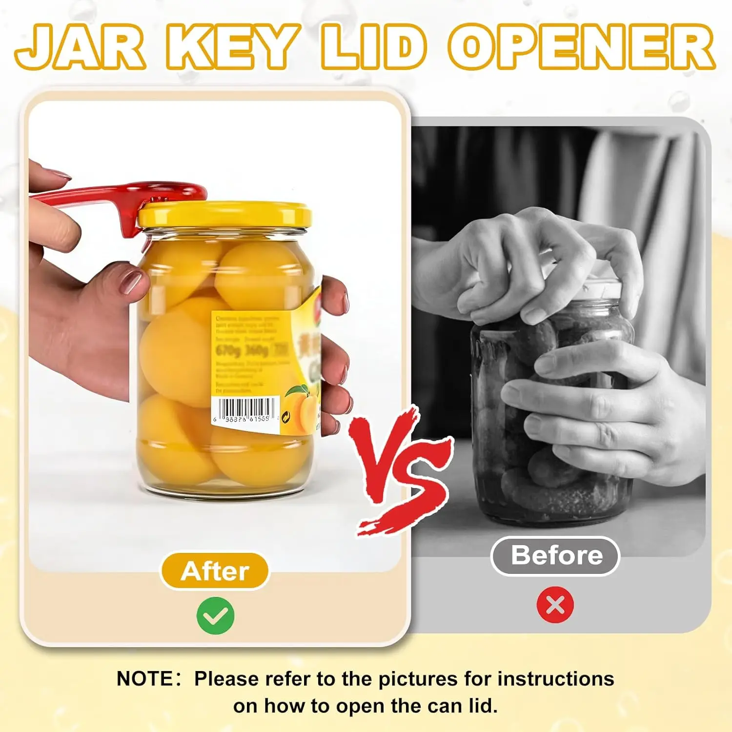 Jar Key Lid Opener, Plastic Jar Lid Opener Easy Grip Multifunctional Durable Can Open Tool for Elderly Seniors Women Weak Hands view 6