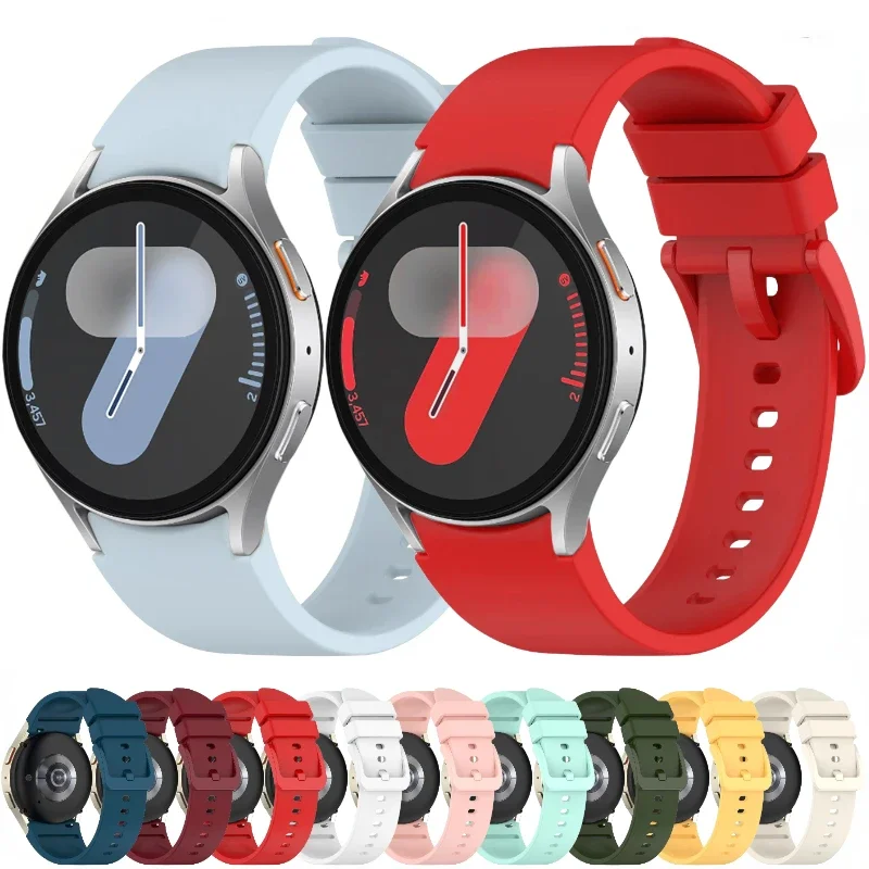 No Gap Silicone Strap For Samsung Galaxy Watch 7 40mm 44mm Original Band Watch 6 5 4 40mm 44mm Classic 47mm 43mm 46mm 42mm Belt