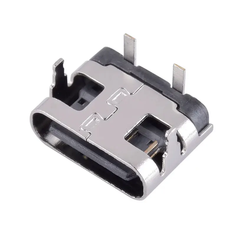 1-20Pcs Type-C 2Pin Horizontal 90 ° Plug-in Board Quick Charging Type-C Female USB Female Plug-in Connector