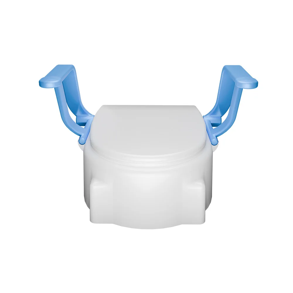 Raised Toilet Seat With Armrests Aluminum Alloy Height Increaser For Elderly Pregnant Household Toilet Safety Frame