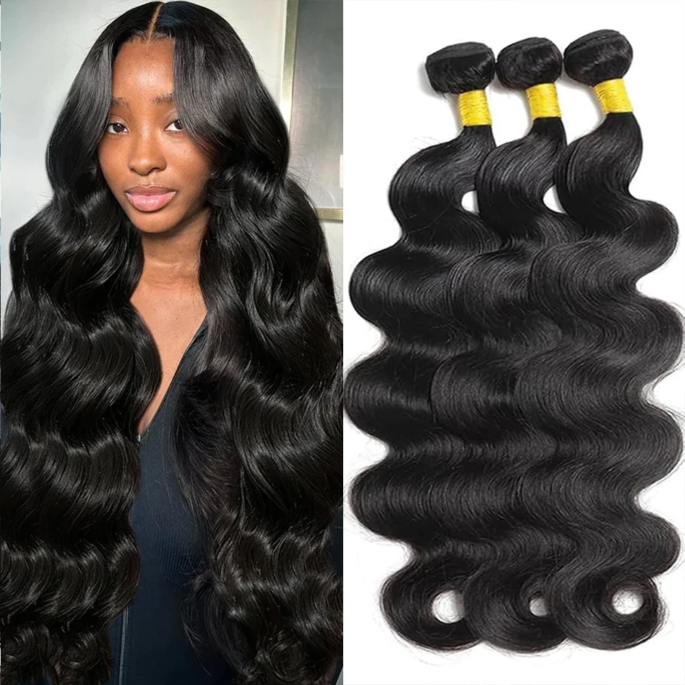 

16A Body Wave Human Hair Bundles 32 Inch 100% Human Hair Unprocessed Brazilian Virgin 3 4 Pcs Raw Hair Bundles Weave Extensions