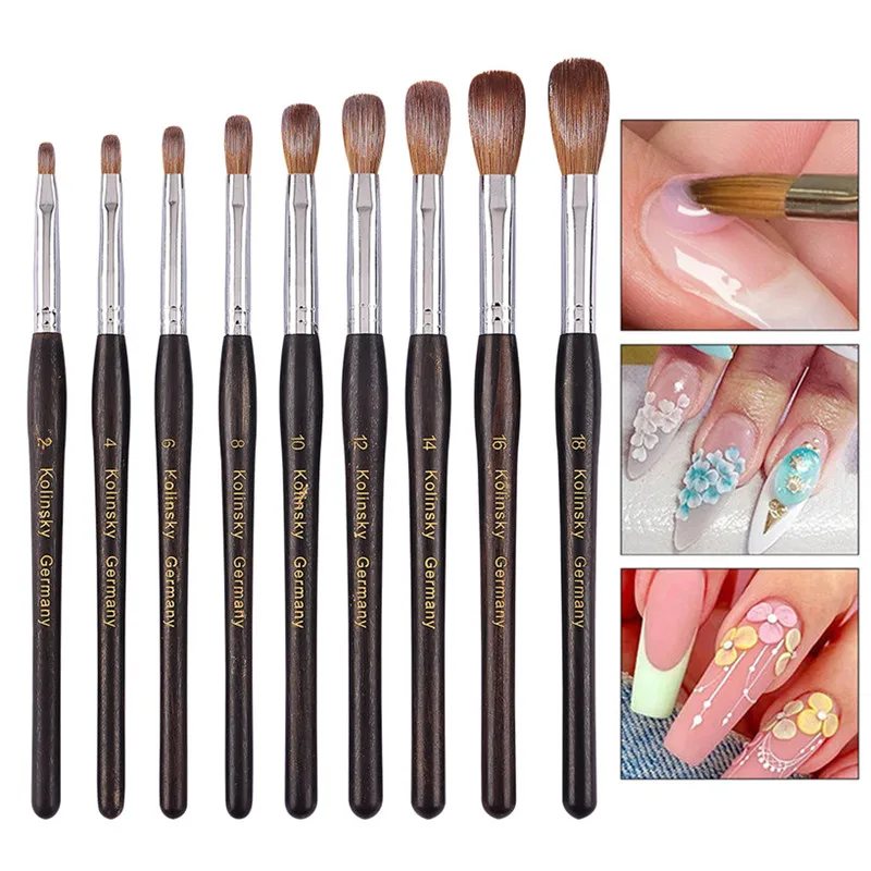 1pc kolinsky sable Acryl Nagel bürste UV Gel Carving Mal stift für flüssige Pulver Maniküre Tipps DIY Nagel Builder Pinsel