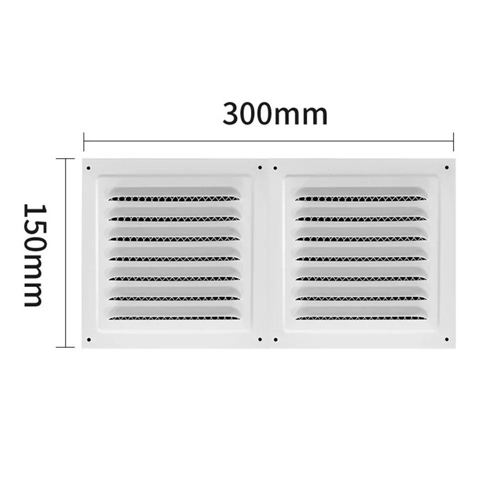 

Stainless Steel Metal Vent Cover Square White Black Louver Air Vents Grille Built-in Insect Screen HVAC Vents