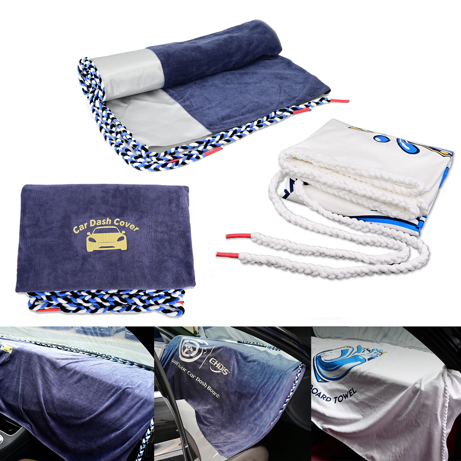 

FOSHIO Window Tinting Dashboard Car Drying Towel Water Absorbent Soak Rope Tool For Windshield Film Installation Glass Cleaning