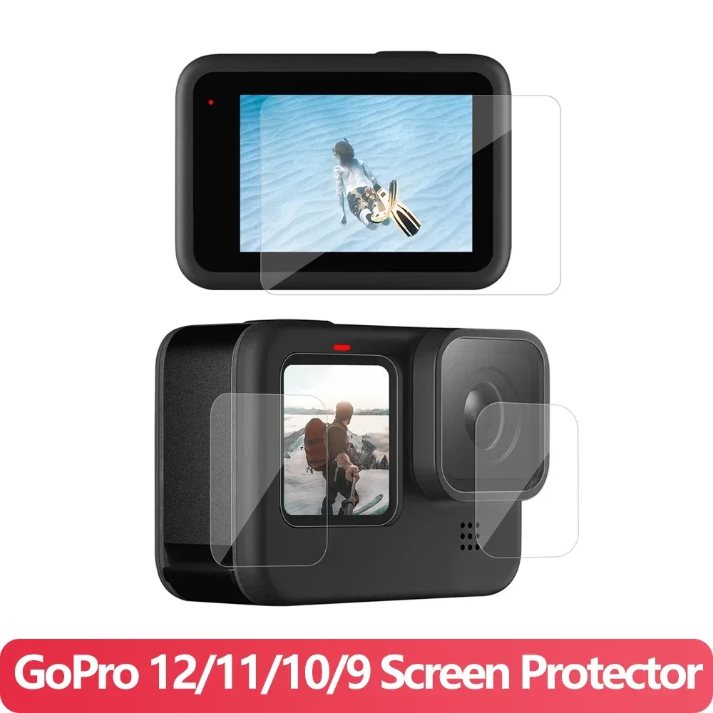 Водонепроницаемый корпус, силиконовый чехол, боковая крышка аккумулятора, фильтр для GoPro Hero 12 11 10 9, комплект аксессуаров для экшн-камеры Go pro