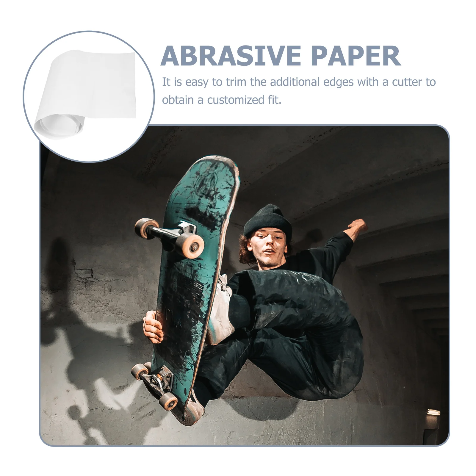 

Wear-Resistant Skateboard Tape Exclusive Emery High-Density Sand Grains Non-Slip Cold Heat Resistant Bubble-Free Support