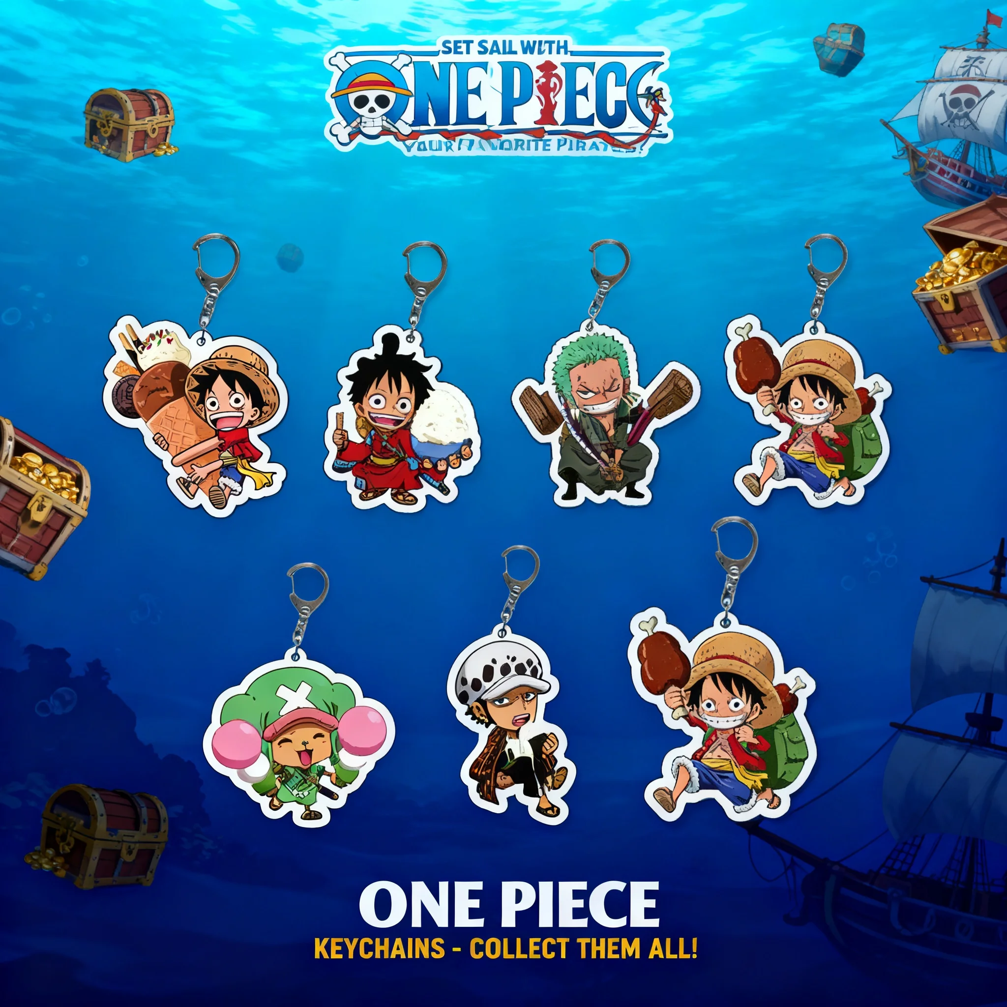 

Аниме-аксессуары: акриловый брелок One Piece с Луффи и Зоро, прозрачный кулон, двусторонний, для самостоятельного изготовления, в наличии.
