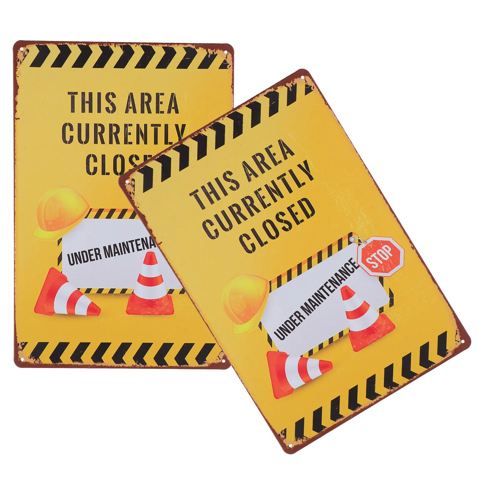 2pcs Weather-Resistant Bathroom Closed Warning Signs for Public Parks, Metro & Restroom Maintenance Safety