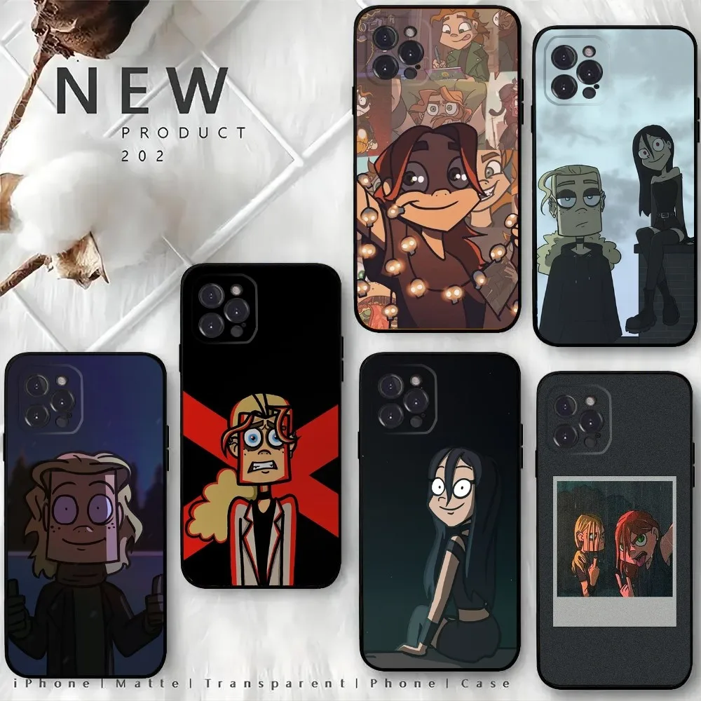 Cartoon M-Metal Family Phone Case For iPhone15,14,13,12 Mini 11 Pro XR,X,XS,MAX 6S,7,8 Plus Silicone Cover Soft Black