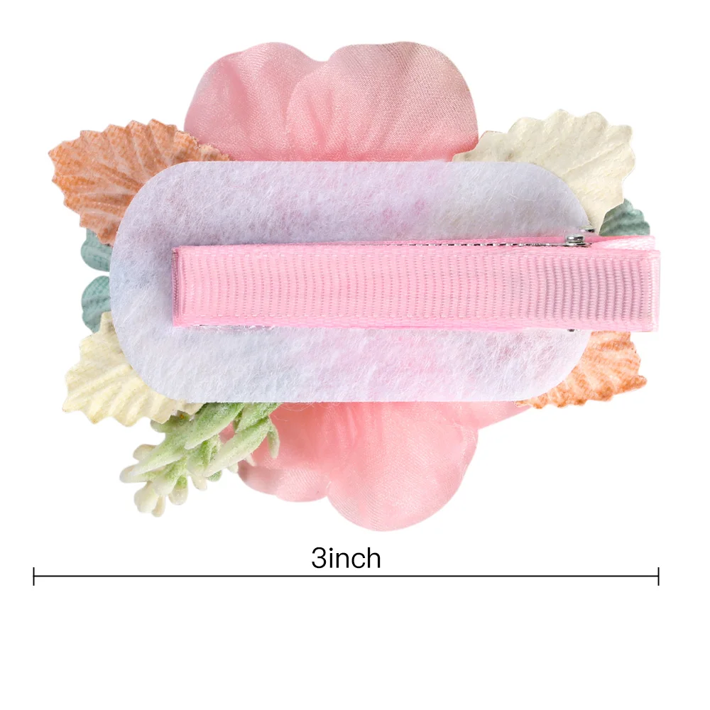 Hair Clips 3pcs/set Mesh Flower Hair Clips for Girls Boutique Artficial Floral Hairpins Kids Headwear Children Hair Accessories