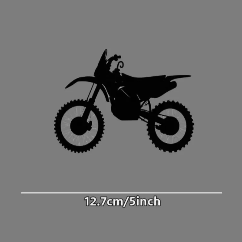 1 Piece Black and White Line Art Off-Road Motorcycle Vinyl Sticker - Off-Road Motorcycle Silhouette with White Dotted Outline, Self-Adhesive Waterproof Vinyl Sticker, Suitable for Car Windows, Bodywork, Laptops, Helmets, Skateboards - Minimalist Off-Road Motorcycle Design Suitable for Motorcycle Helmet Stickers